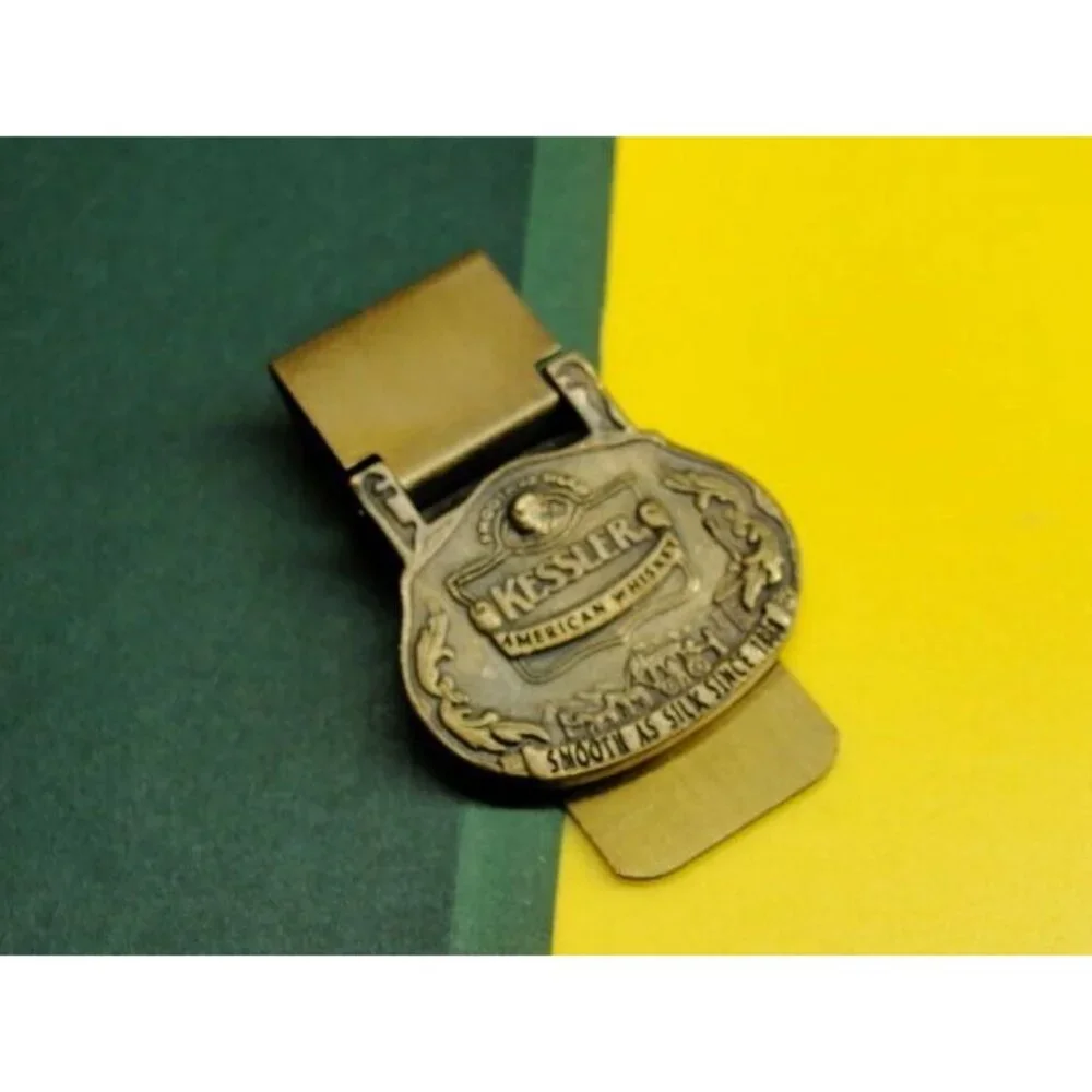 Kessler American Whiskey Money Clip Smooth As Silk Bronze Tone Credit Card Cash
